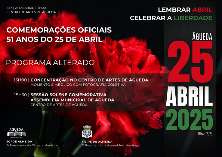 Comemorações do 25 de Abril - alteração do programa