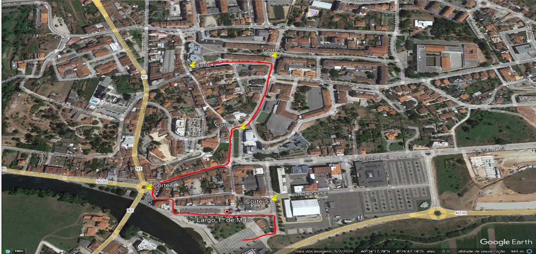 Imagem de mapa de corte de vias - Parada de Natal